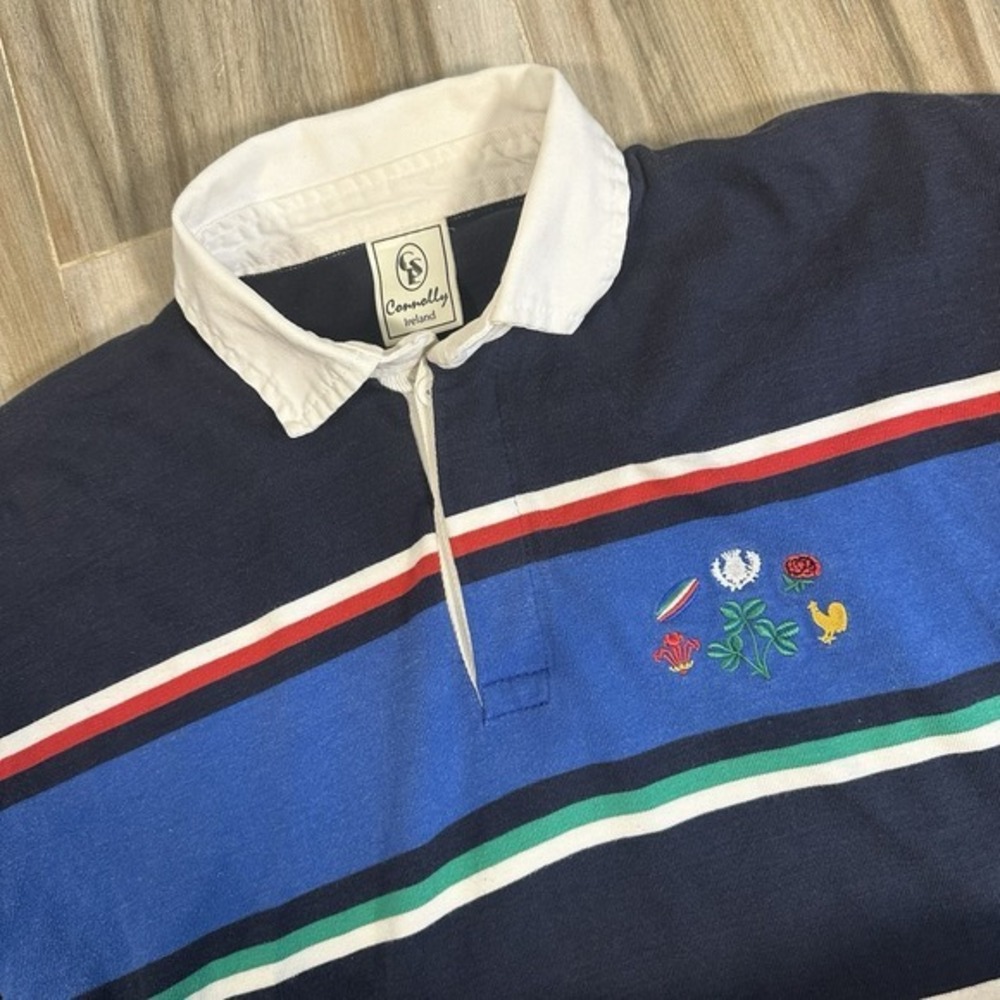 VTG 90s Rugby Polo Shirts XXL (Meas. Small )‎ Striped Ireland Preppy Ireland